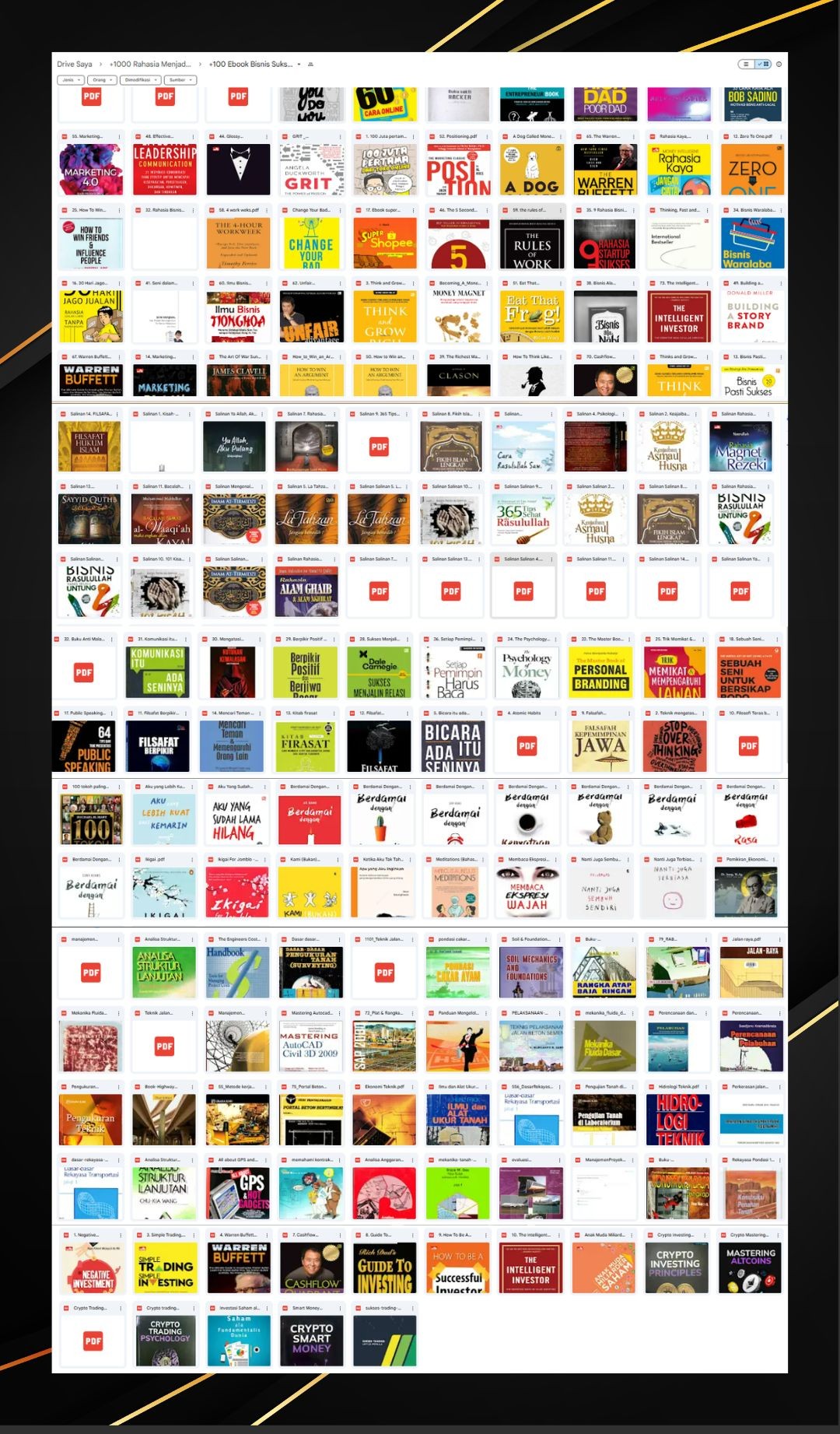 Preview isi folder 1000+ E-Book Rahasia Kaya